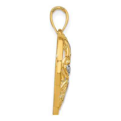 10K Yellow Gold Filigree Heart Charm – view 3