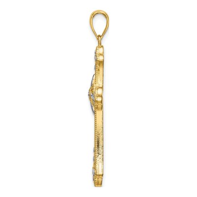 10K Yellow Gold Large Cross Pendant – view 3