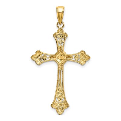 10K Yellow Gold Large Cross Pendant – view 5