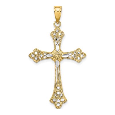 10K Yellow Gold Large Cross Pendant