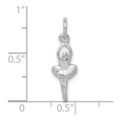 10K White Gold Ballerina Pendant – view 3