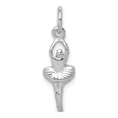 10K White Gold Ballerina Pendant