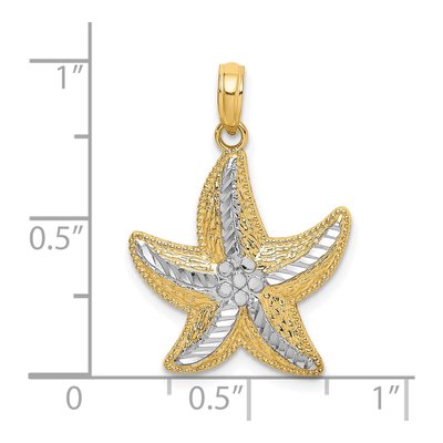 10K Yellow Gold Diamond-Cut Starfish Charm – view 4