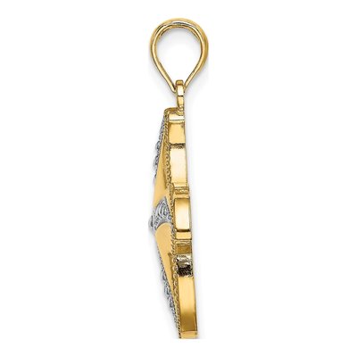 10K Yellow Gold Diamond-Cut Starfish Pendant – view 3