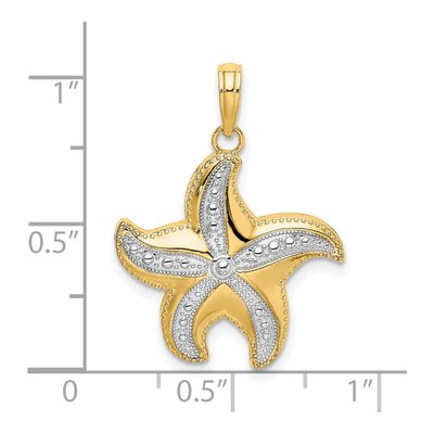 10K Yellow Gold Diamond-Cut Starfish Pendant – view 4