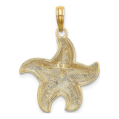 10K Yellow Gold Diamond-Cut Starfish Pendant – view 5