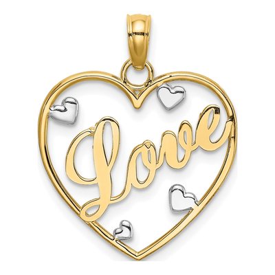 10K Yellow Gold LOVE Pendant