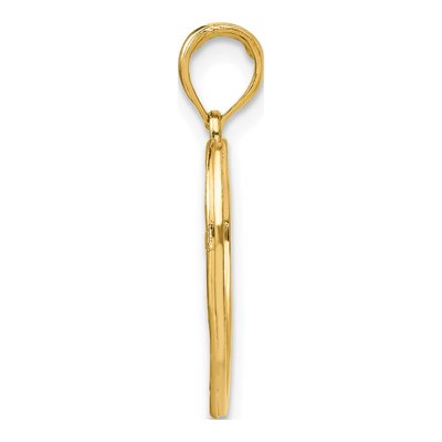 10K Yellow Gold HOPE Heart Flowers Charm – view 3