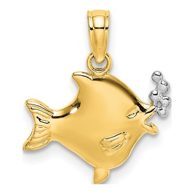 10K Yellow Gold Tropical Fish Charm