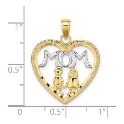 10K Yellow Gold Heart MOM Charm – view 4