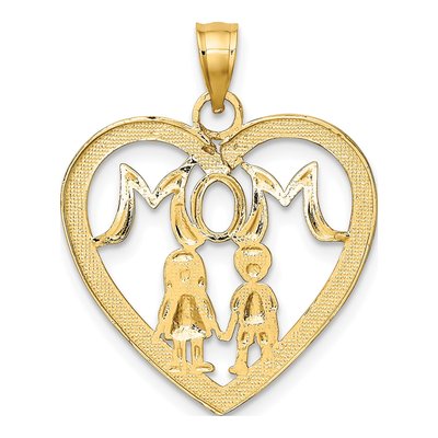10K Yellow Gold Heart MOM Charm – view 5
