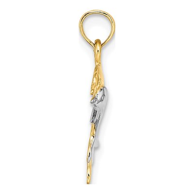 10K Yellow Gold Two Dolphins Charm – view 3