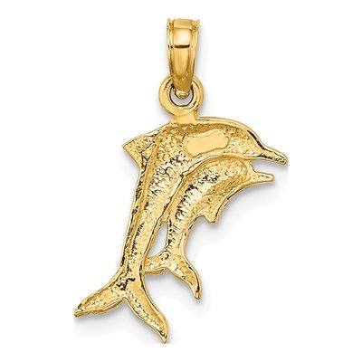10K Yellow Gold Two Dolphins Charm – view 5
