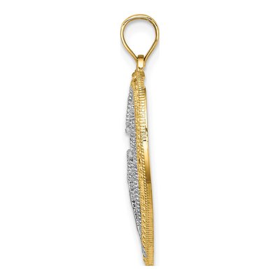 10K Yellow Gold Cross Heart Charm – view 3