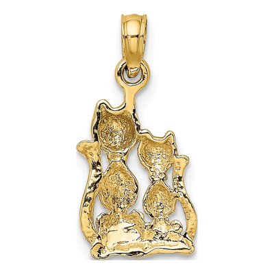 10K Yellow Gold Cat Kitten Pendant – view 5