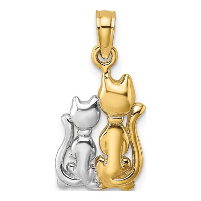 10K Yellow Gold Cat Kitten Pendant