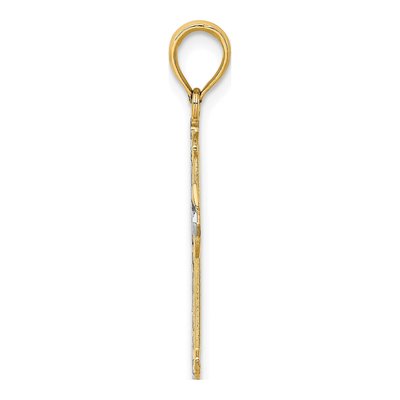 10K Yellow Gold Diamond-Cut Cross Pendant – view 3