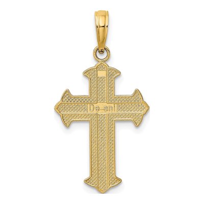 10K Yellow Gold Diamond-Cut Cross Pendant – view 5