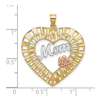 10K Two-Tone Gold MOM Heart Pendant – view 4