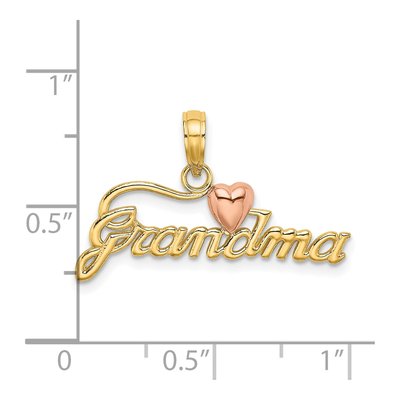 10K Two-Tone Gold Grandma Heart Pendant – view 4