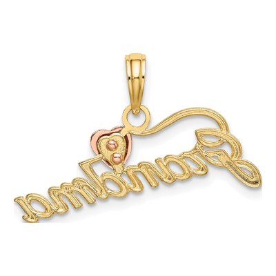 10K Two-Tone Gold Grandma Heart Pendant – view 5