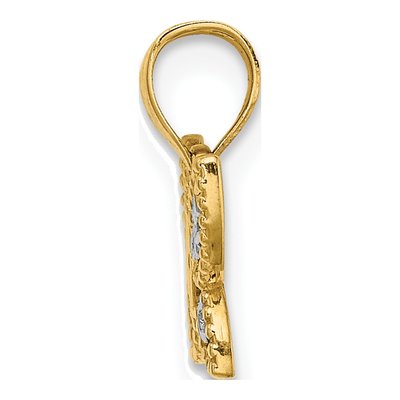 10K Yellow Gold Mini Diamond-Cut Butterfly Charm – view 3
