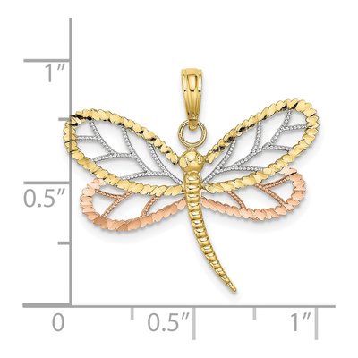 10K Two-Tone Gold Dragonfly Charm – view 3