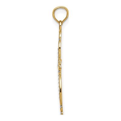 10K Yellow Gold Beaded Cross Charm – view 3