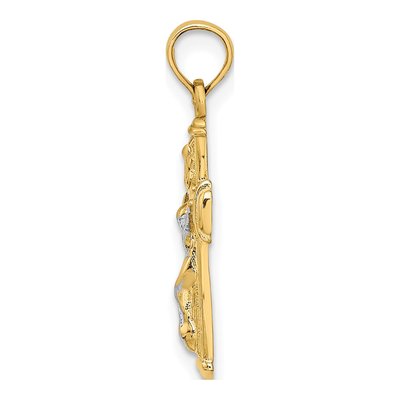 10K Yellow Gold Crucifix INRI Pendant – view 3