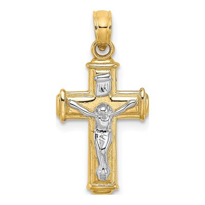 10K Yellow Gold Crucifix INRI Pendant