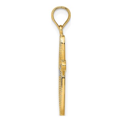 10K Yellow Gold Filigree Cross Charm – view 3