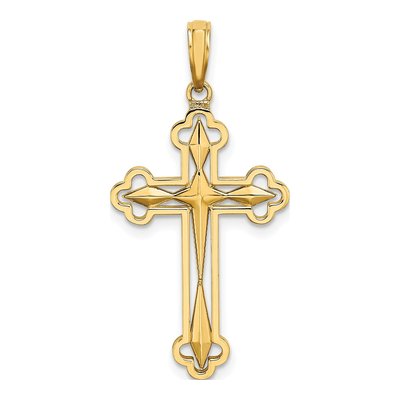 10K Yellow Gold Reversible Cross Charm – view 5