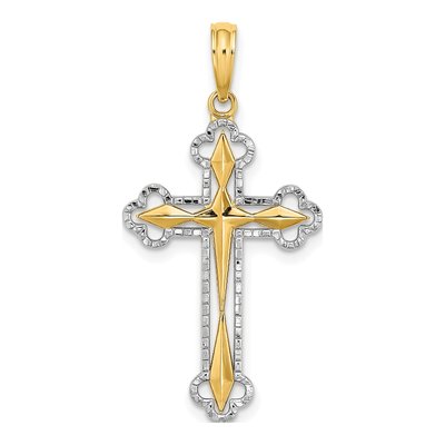 10K Yellow Gold Reversible Cross Charm