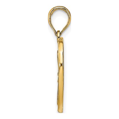 10K Yellow Gold Beaded Filigree Heart Pendant – view 3