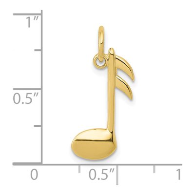 10K Yellow Gold Musical Note Pendant – view 4
