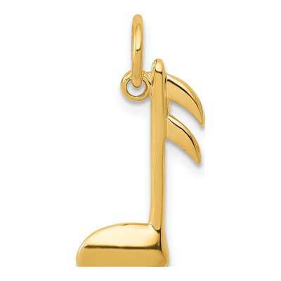 10K Yellow Gold Musical Note Pendant
