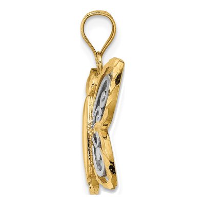10K Yellow Gold Diamond-Cut Butterfly Charm – view 2
