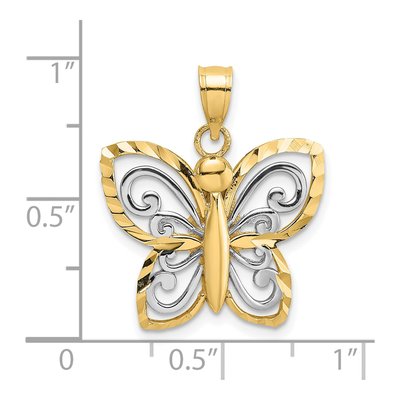 10K Yellow Gold Diamond-Cut Butterfly Charm – view 3