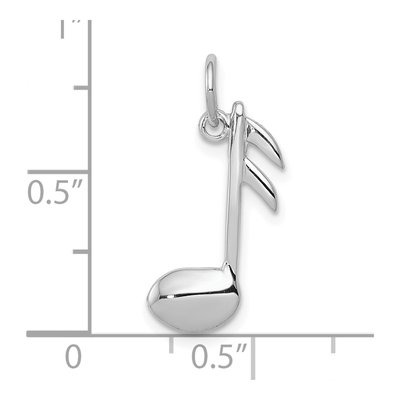 10K White Gold Musical Note Pendant – view 3