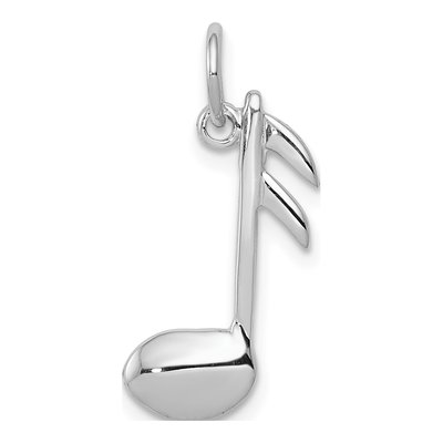 10K White Gold Musical Note Pendant