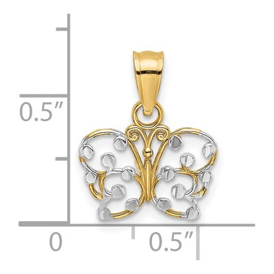 10K Yellow Gold Diamond-Cut Butterfly Charm – view 4