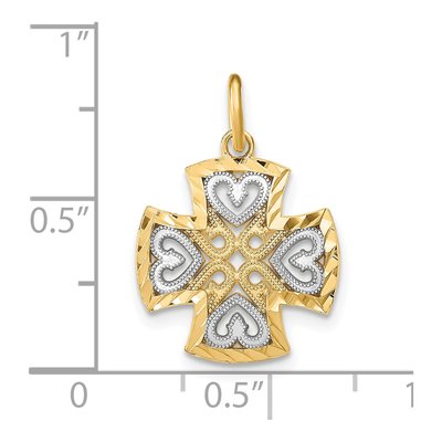 10K Yellow Gold Maltese Cross Charm – view 4