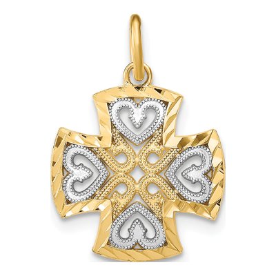 10K Yellow Gold Maltese Cross Charm