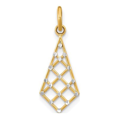 10K Yellow Gold Diamond-Cut Criss-Cross Charm