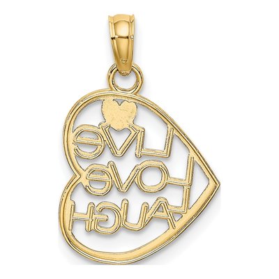 10K Yellow Gold LIVE LOVE Laugh Heart Charm – view 5
