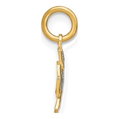 10K Yellow Gold Hearts-In-Cross Pendant – view 3