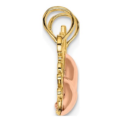 10K Two-Tone Gold Mother Daughter Heart Charm – view 3