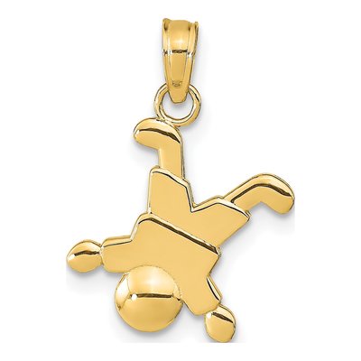10K Yellow Gold Little Boy Upside Down Pendant