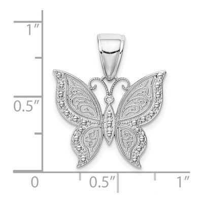10K White Gold Butterfly Pendant – view 3