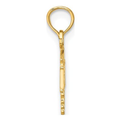 10K Yellow Gold Caduceus Pendant – view 3